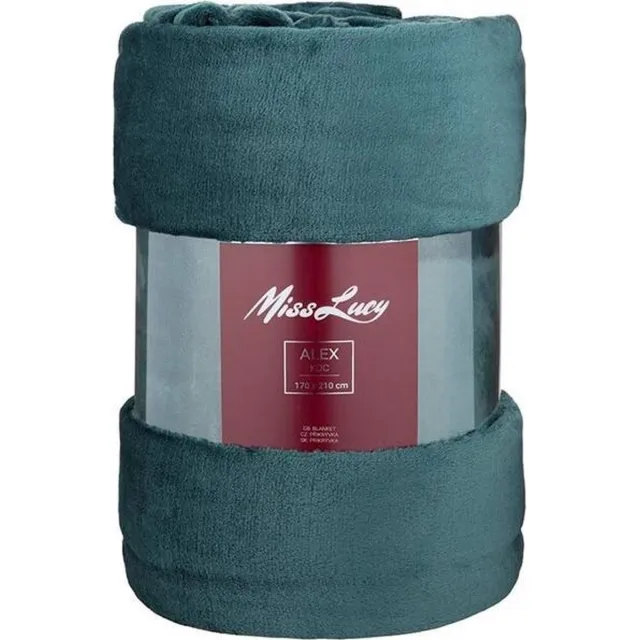 MissLucy Miss Lucy Alex Plaid 170 x 210 cm - Deken - Woonaccessoire - Fluweel zacht - Donker groen