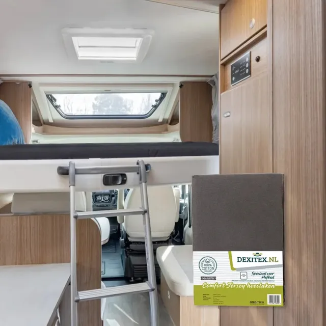 dexitex hefbed 1 x Hoeslaken Antraciet / Geschikt voor Camper