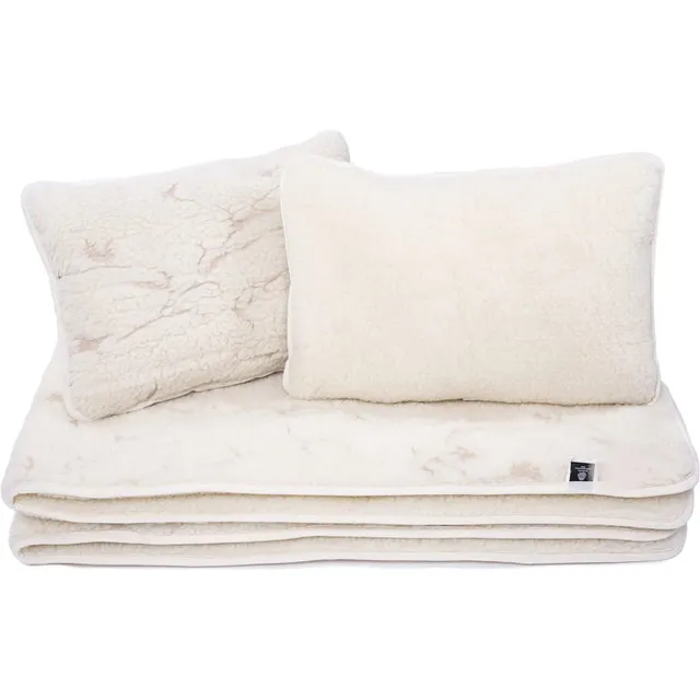 OnceDoce® Dekbed 100% Wol - Dubbelzijdig - Puur Australische Merino & Kameel Blend Savannah – Beige Wit Premium Wollen Deken OnceDoce® 2 x 450 g/m² - Warm Ademend Zacht – Woolmark ® Keurmerk - Wasbaar – Lits-jumeaux 240x200cm