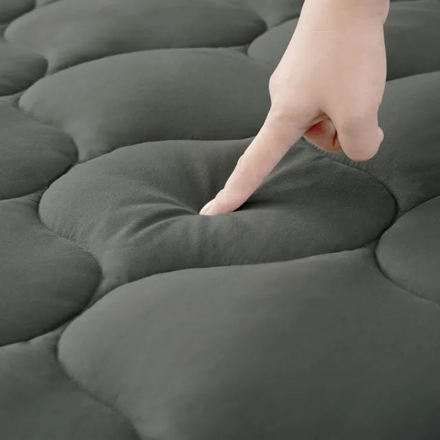 Famanu Matrastopper van 160 x 200 cm, zachte matrasbeschermer met diepe zakken, machinewasbaar, donkergrijs, ideaal voor extra comfort en bescherming van uw matras
