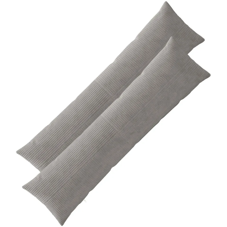 vidaXL Kussensloop 2 st ALMELO Lichtgrijs 40 x 145 cm corduroy, foto 3