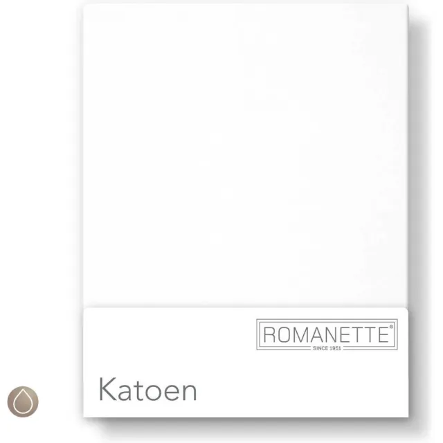 Romanette hoeslaken katoen - Wit - 1-persoons (80x200 cm)