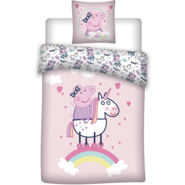 Peppa Pig Dekbedovertrek Unicorn 140 x 200 cm katoen Roze