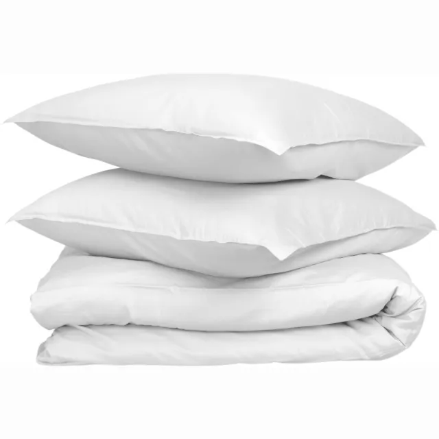 Wocha Dekbedovertrek Set - 100% Biologisch Katoen Satijn (300TC) - 200x200/220 - Wit - Premium kwaliteit - Incl. 2 kussenslopen