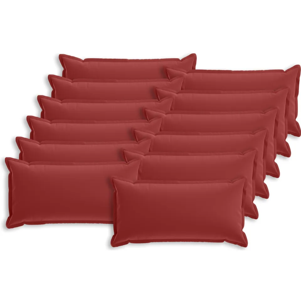vidaXL Kussensloop 12 st HOUTEN Wijnrood 40 x 80 cm Polyester, foto 4