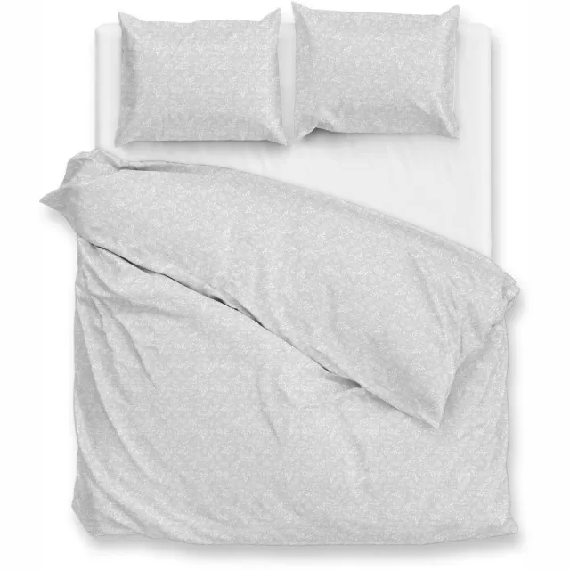 Zohome Dekbedovertrek Petali di Lino - Deken - Dekbed - Grijs - 100% Katoen - Bloemen - 2 slopen 60/70 cm Lino Dove Grey