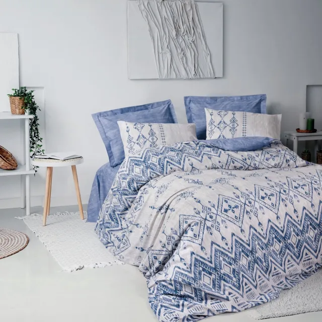 L'essentiel Maison Dekbedovertrek 200x200 cm – Ranforce katoen – Blauw