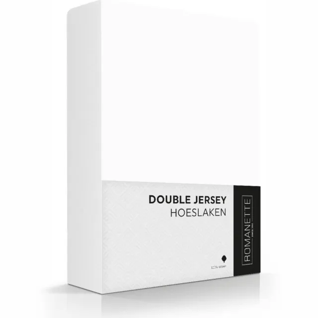 Romanette Hoeslaken Double Jersey Wit-160 x 200/210/220 cm