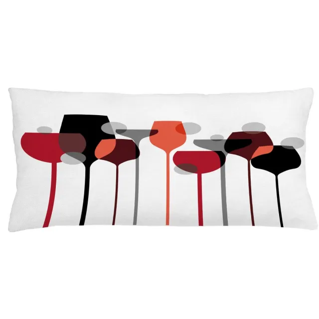 ABAKUHAUS Kussenhoes 90x40 cm – Tweezijdig bedrukt, met rits, wasbaar Rood
