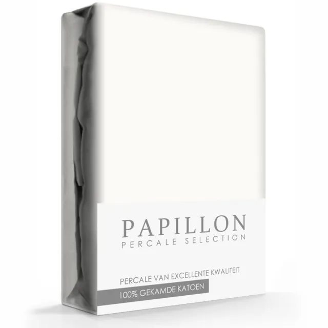Papillon Hoeslaken Percal Papillon Ecru-160 x 220 cm