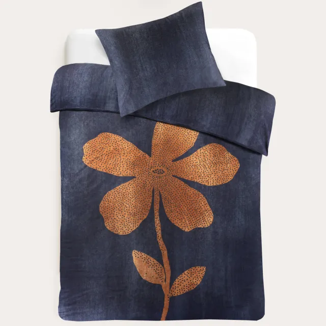 Studio LIVIT percale katoenen dekbedovertrek blauw