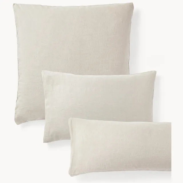 Westwing Collection Gewassen linnen kussenhoes Airy Beige