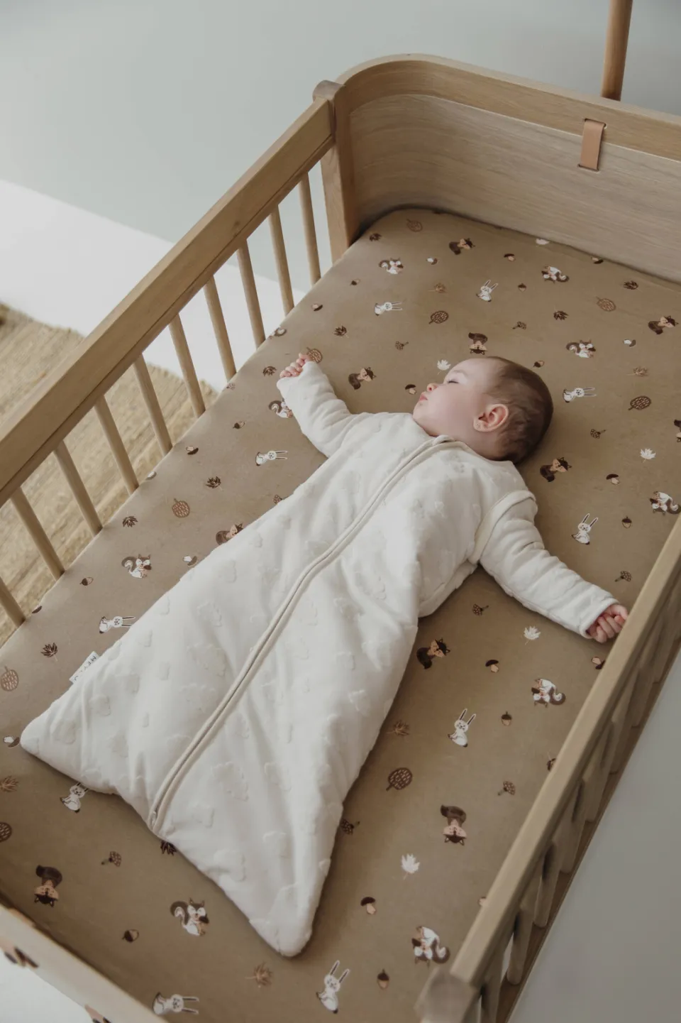 Meyco hoeslaken junior bed Forest Animals sand, foto 3