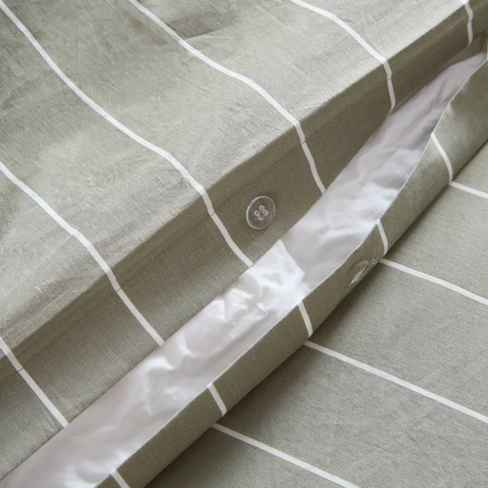 NOUS Living katoenen lits-jumeaux dekbedovertrek groen/gebroken wit Groen/Off white