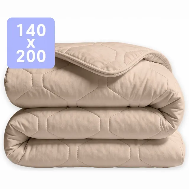 Happybed Dekbed zonder overtrek 140x200 - Tufted - Wasbaar dekbed - Dekbed zonder hoes - Hoesloos Dekbed - Taupe