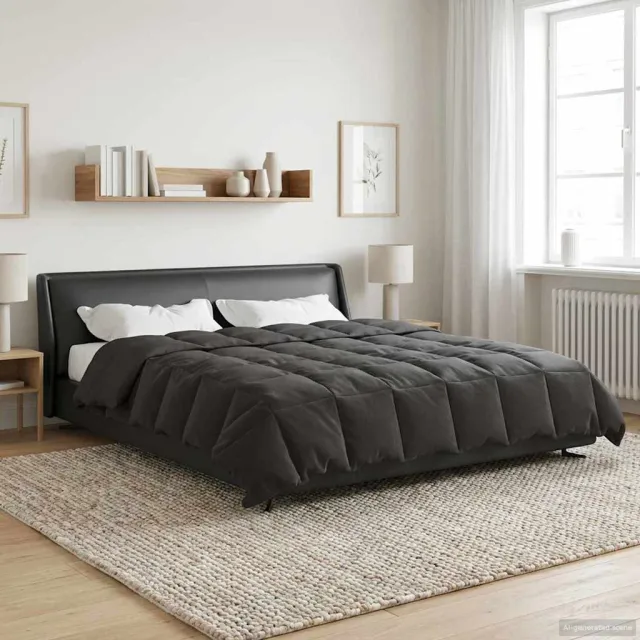 vidaXL Zomer Dekbed 220 x 240 cm Zomer Microfiber (100% polyester) Anthraciet