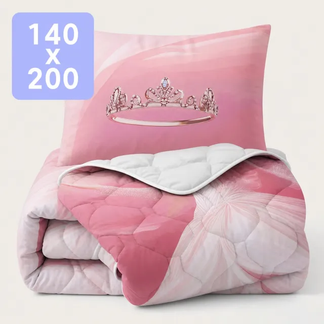Happybed Kinderdekbed zonder overtrek 140x200 - Wasbaar dekbed - Dekbed zonder hoes - 2 in 1 dekbed - Dekbed met print - Hoesloos dekbed - Princes
