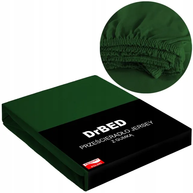 DrBED Serie - Jersey Hoeslaken - 120x200 - Butelkowa Groen - Zacht en Ademend