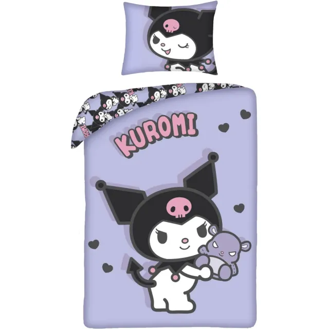 Hello Kitty & Friends Dekbedovertrek Kuromi Sweet - 140 x 200 + 70 x 90 cm - Polyester Lila
