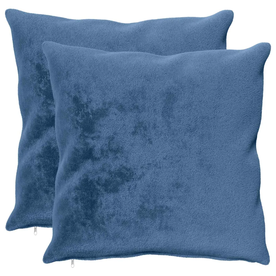 vidaXL Kussensloop 2 st HEERLEN Lichtblauw 65 x 65 cm Flanel blauw, foto 3