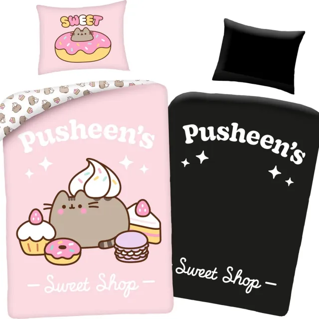 Pusheen dekbedovertrek Cake Glow in The Dark 140 x 200 cm Katoen Roze