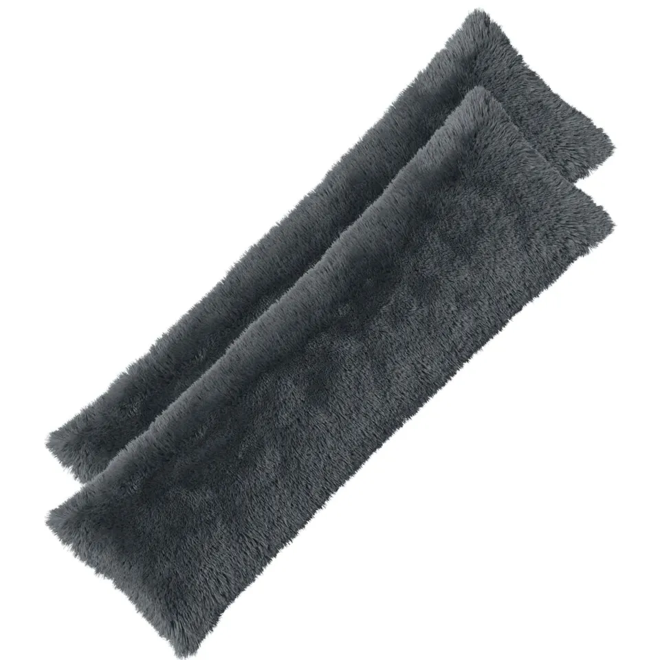 vidaXL Kussensloop 2 st HEERLEN Antracietkleurig 40 x 145 cm PV Fleece, foto 3