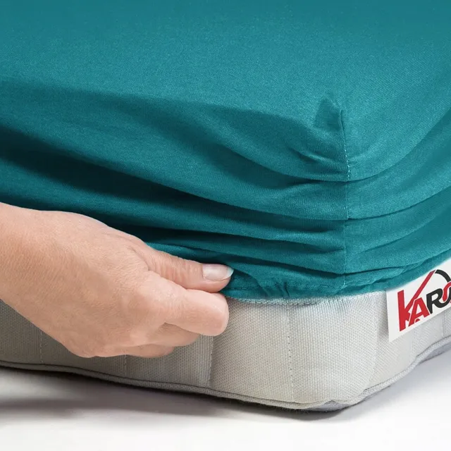 karo Jersey hoeslaken met elastiek 200x220 cm zeegroen KARO