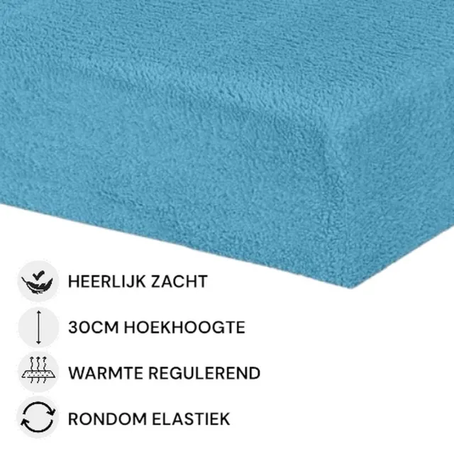 Husch Teddy Fleece Hoeslaken - 160x200 - Petrol