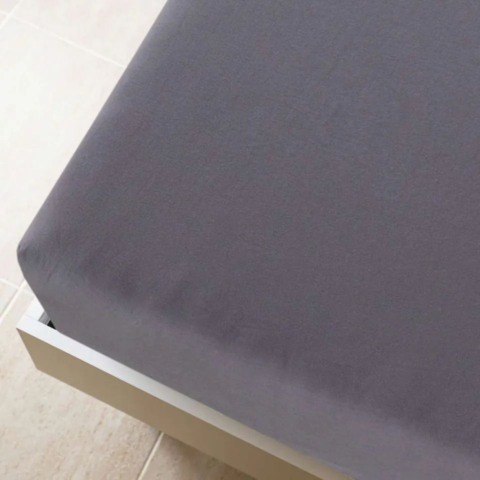 vidaXL Hoeslaken jersey 180x200 cm katoen antracietkleurig, foto 4