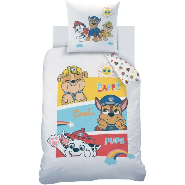 PAW Patrol Dekbedovertrek Happy - Eenpersoons - 140 x 200 cm - Katoen wit