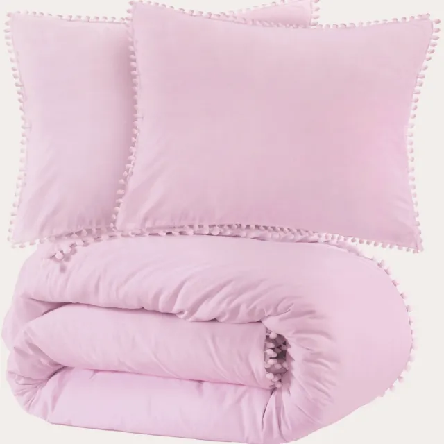 NOUS Living katoenen dekbedovertrek 2-persoons (200x220 cm) Roze