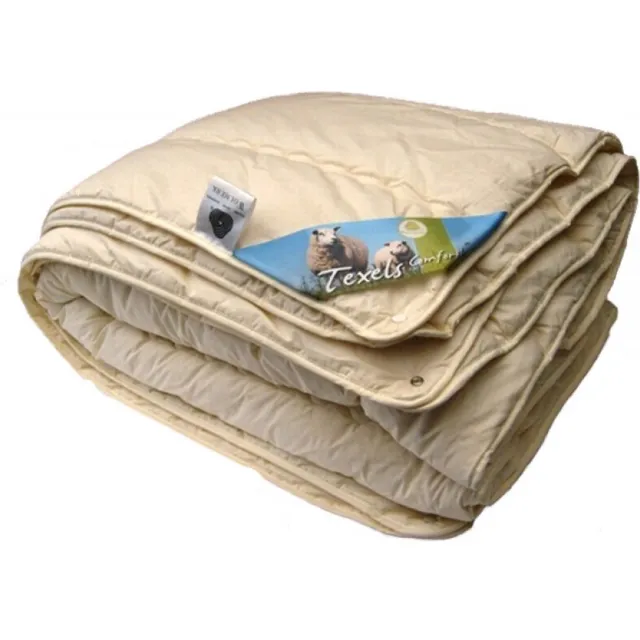 Texels Comfort Luxe 4-Seizoenen Wollen Dekbed - Litsjumeaux XL - Extra Breed en Extra Lang - 260x220 cm Creme