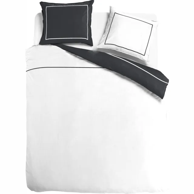 Dreamers Den Egyptisch Katoen - Dekbedovertrek - dubbelzijdig - Zwart / Wit - 1-persoons 140 x 200/220 cm + 1 kussensloop - Dreamers Den Zwart/Wit