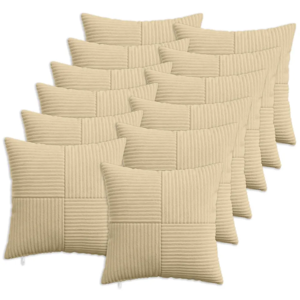 vidaXL Kussensloop 12 st ALMELO Grijs groen 50 x 50 cm corduroy, foto 3