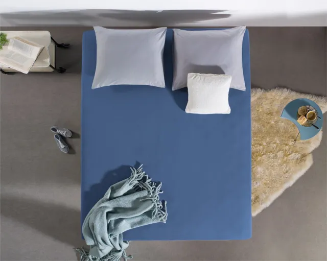 Sleeptime Dreamhouse Jersey Stretch Hoeslaken - 100% Katoen - 80/90/100x220 - Blauw
