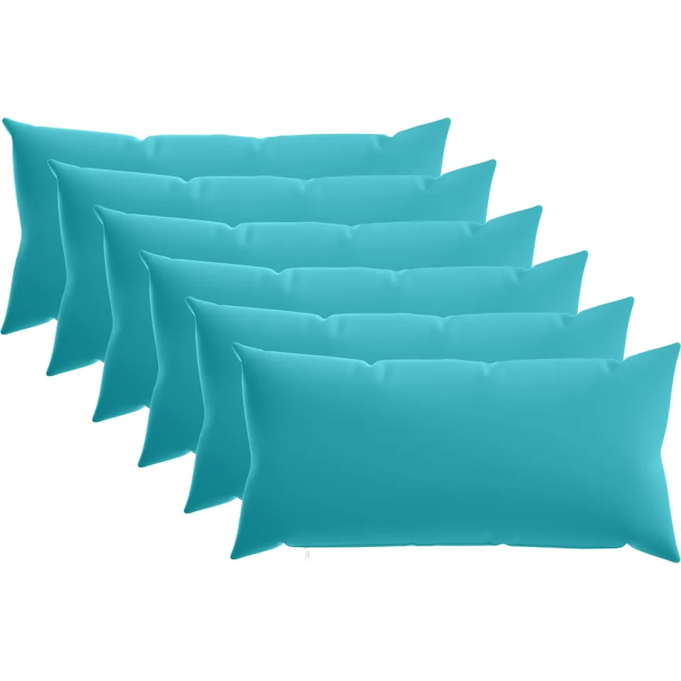 vidaXL Kussensloop 6 st HEERLEN Turquoise 40 x 80 cm Polyester, foto 3