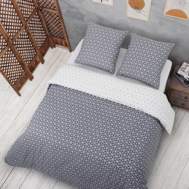 My Ninki ® Elegant Grijs Beddengoed Set met Kussensloop en Ritssluiting puzzel grijs