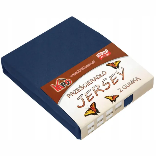 karo Jersey Hoeslaken met Elastiek 160x220cm Nachtblauw