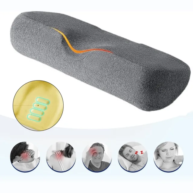 NCRealher Neksteunkussen Van Traagschuim - Nekkussen - Nekrolkussen Voor In Bed - Orthopedisch Kussen - Hoofdkussen Grijs