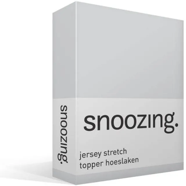 Snoozing Jersey Stretch - Topper - Hoeslaken - Lits-jumeaux - 160/180x200/220 cm - Grijs