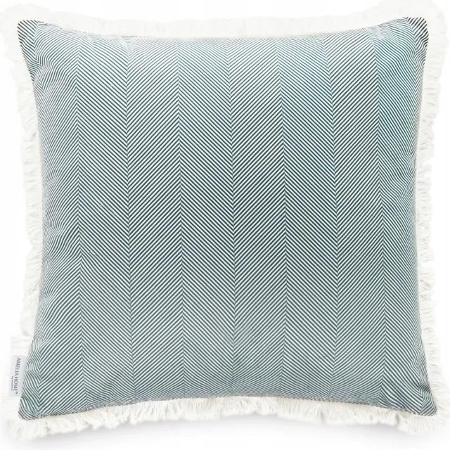 AmeliaHome Decoratieve Kussenhoes Flesgroen Chevron 45x45 cm