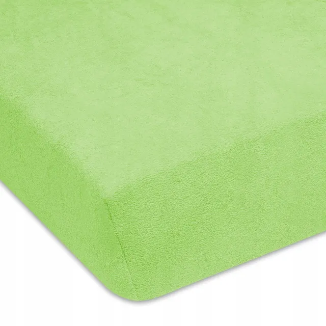 Designpremium Badstof hoeslaken met elastiek, lichtgroen, 70x120 cm