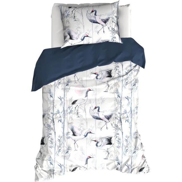 De Witte Lietaer Dekbedovertrek Mont Blanc Majolica Blue - Eenpersoons - 140 x 200/220 cm - Katoen Satijn Blauw