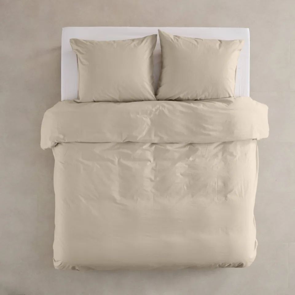 NOUS Living basis dekbedovertrek katoen beige