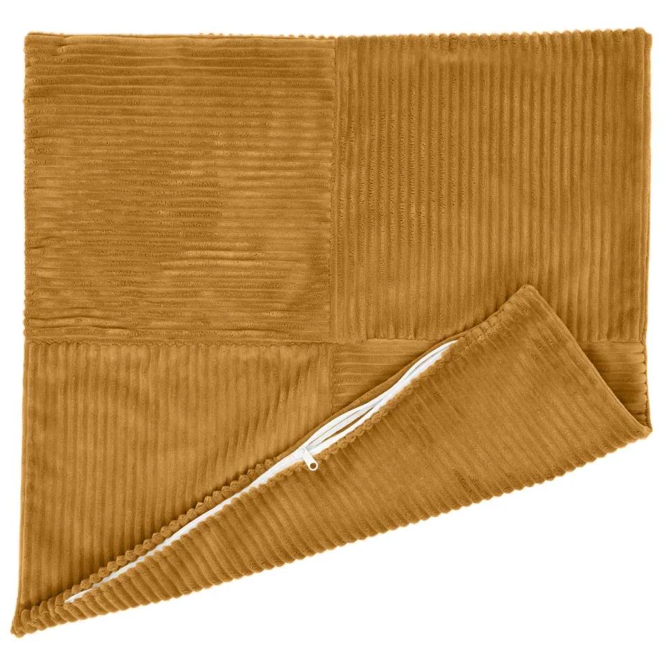 vidaXL Kussensloop 6 st ALMELO Geel 50 x 50 cm corduroy, foto 4