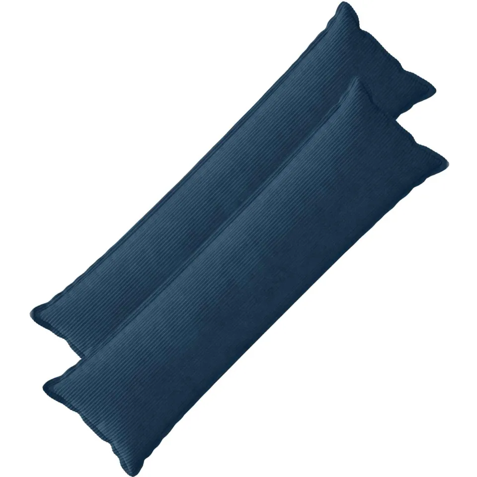 vidaXL Kussensloop 2 st HOUTEN Marineblauw 40 x 145 cm corduroy, foto 3