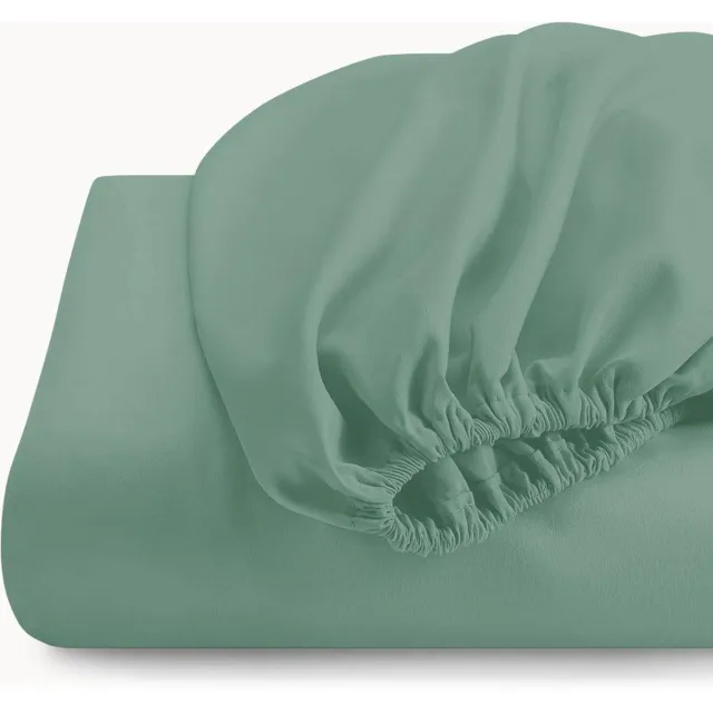 Y-not® Y-NOT - Hoeslaken - Mat Satijn Now Or Never Green - 140x200+30 cm - Groen