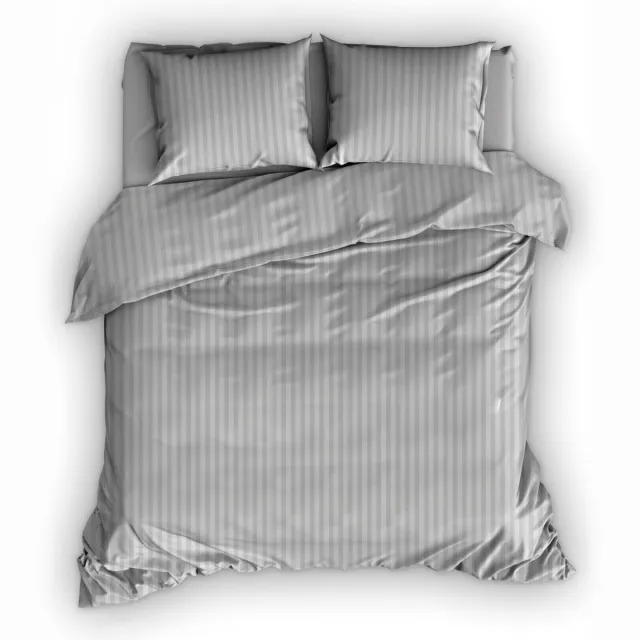 Satin D Or Dekbedovertrek Satin Dor Satijnstreep Silver 260x220 cm (Grijs)
