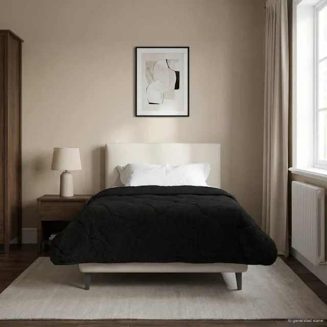 vidaXL Winter Dekbed 155 x 220 cm Winter Zwart Ademend