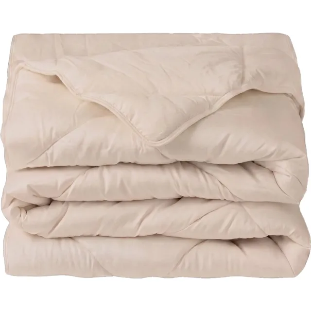 kayori Koshu 140x220 Zand - Wasbaar Dekbed zonder Overtrek - 100% Natuurlijke Wol - Instopstrook 40cm - Zomerdekbed - Inclusief Kussensloop 60x70
